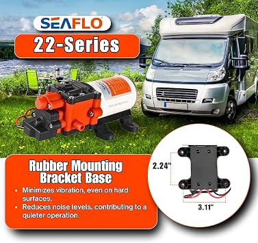 SEAFLO 22-Series Water Pump - 12V, 1.3 GPM, 100 PSI - On-Demand Water Pressure Diaphragm Pump for Marine, RV, Agriculture, and Off-Grid Applications
