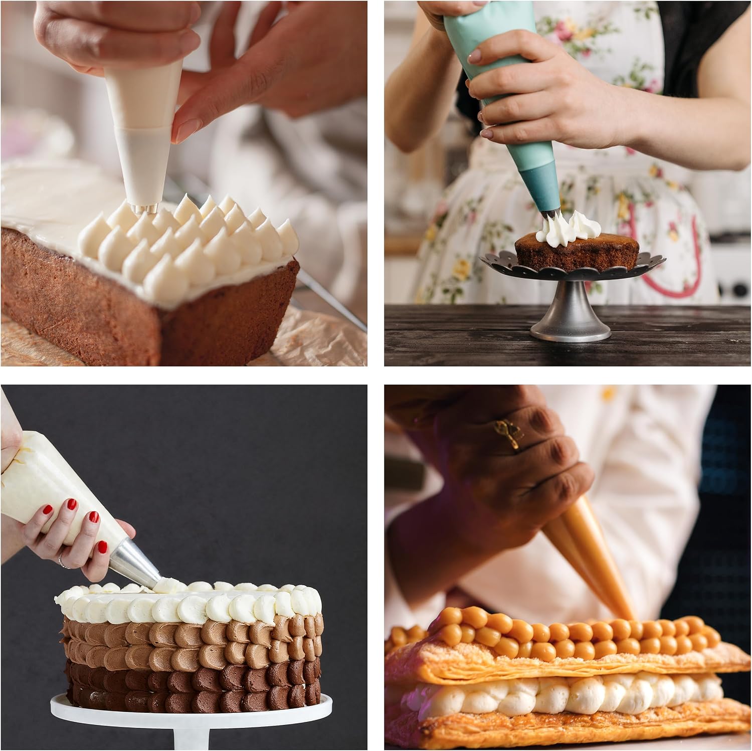 Extra Large Piping Bags 24" Thick Anti-Burst Icing Piping Pastry Bags 100 Pack Food Grade Cake Decorating Bags For Frosting Cupcakes Cakes Cookies Cream (24 Inch/XL)