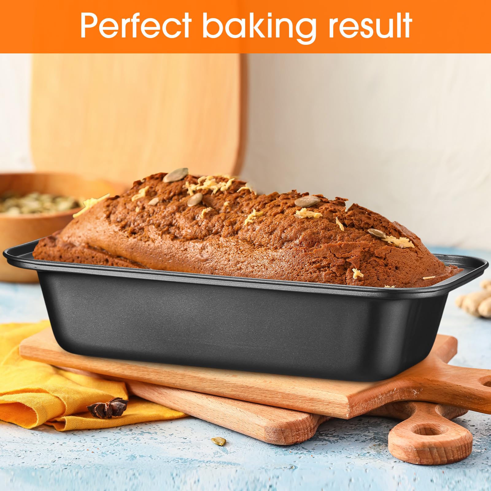 Tanlade 12 Stück Antihaft-Brot-Kastenform, 24,1 x 12,7 cm, Kastenbackform für hausgemachtes Brot, Küche, Backform, Backform, Zuhause, Brownies und Pfundkuchen (grau)