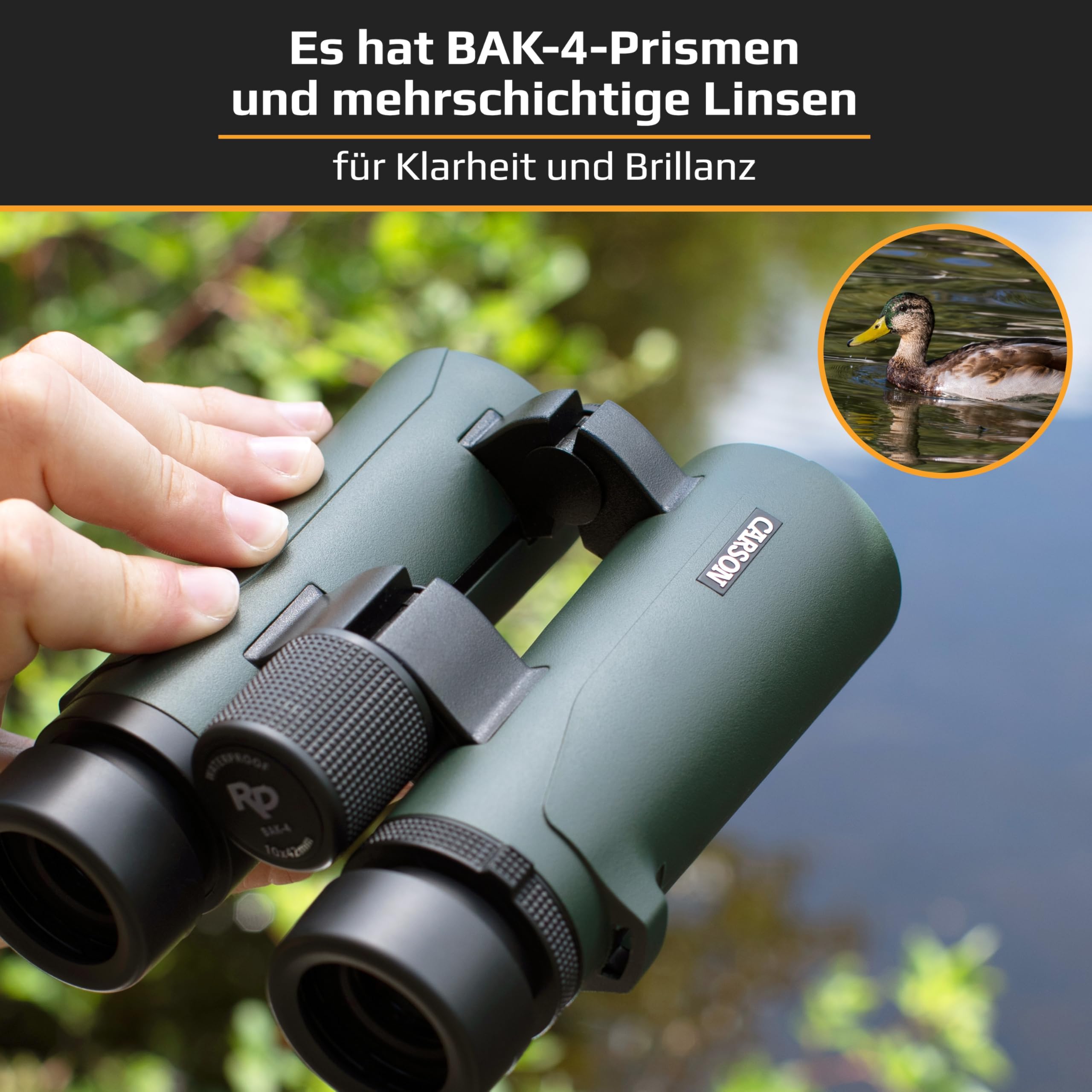 Carson RD Kompaktfernglas, Doppelstegdesign, 8x26mm, wasserdicht, robust, beschlagfrei (RD-826)