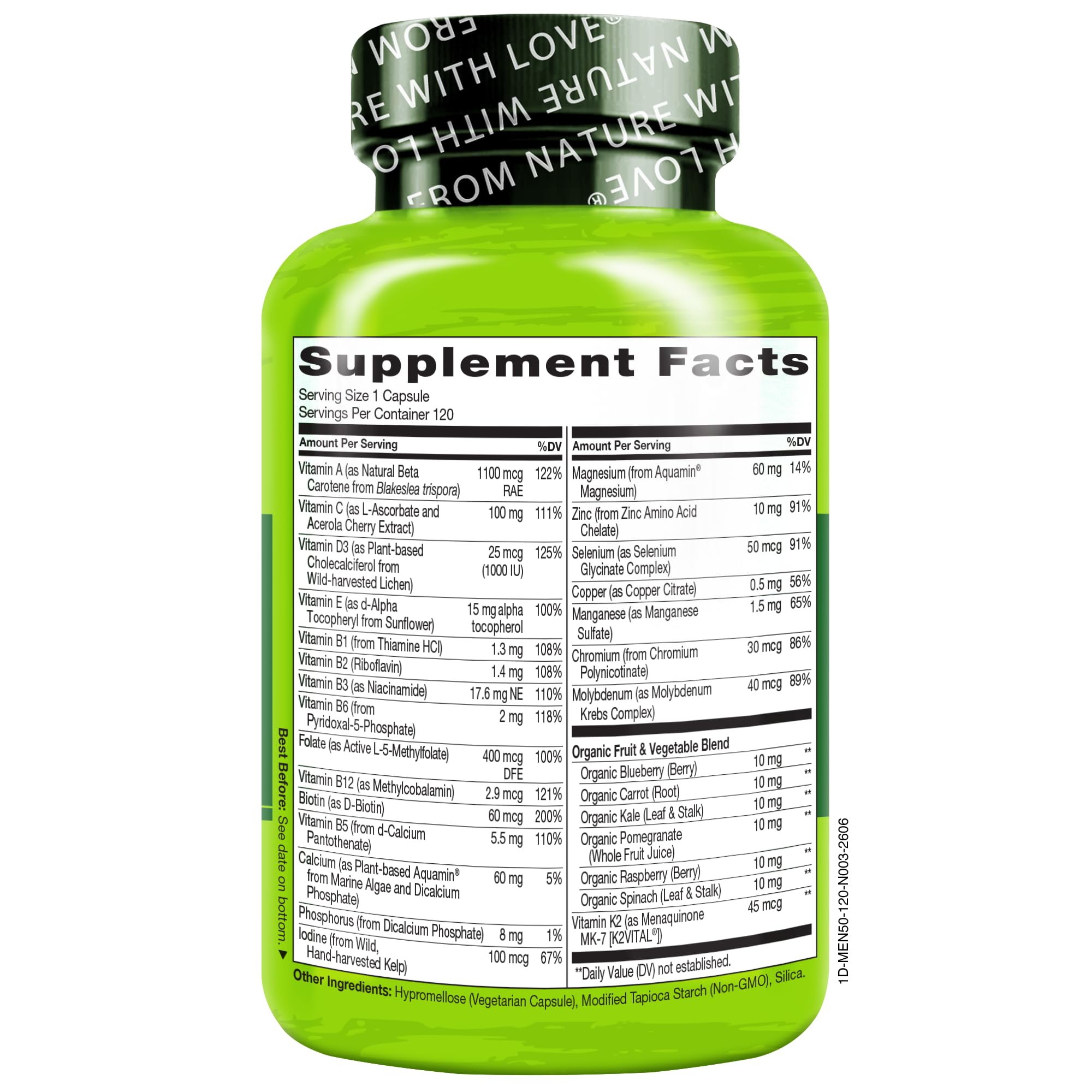 NATURELO Multivitamin for Men 50+ - One Daily, 120 Vegetarian Capsules — Amazon image 7