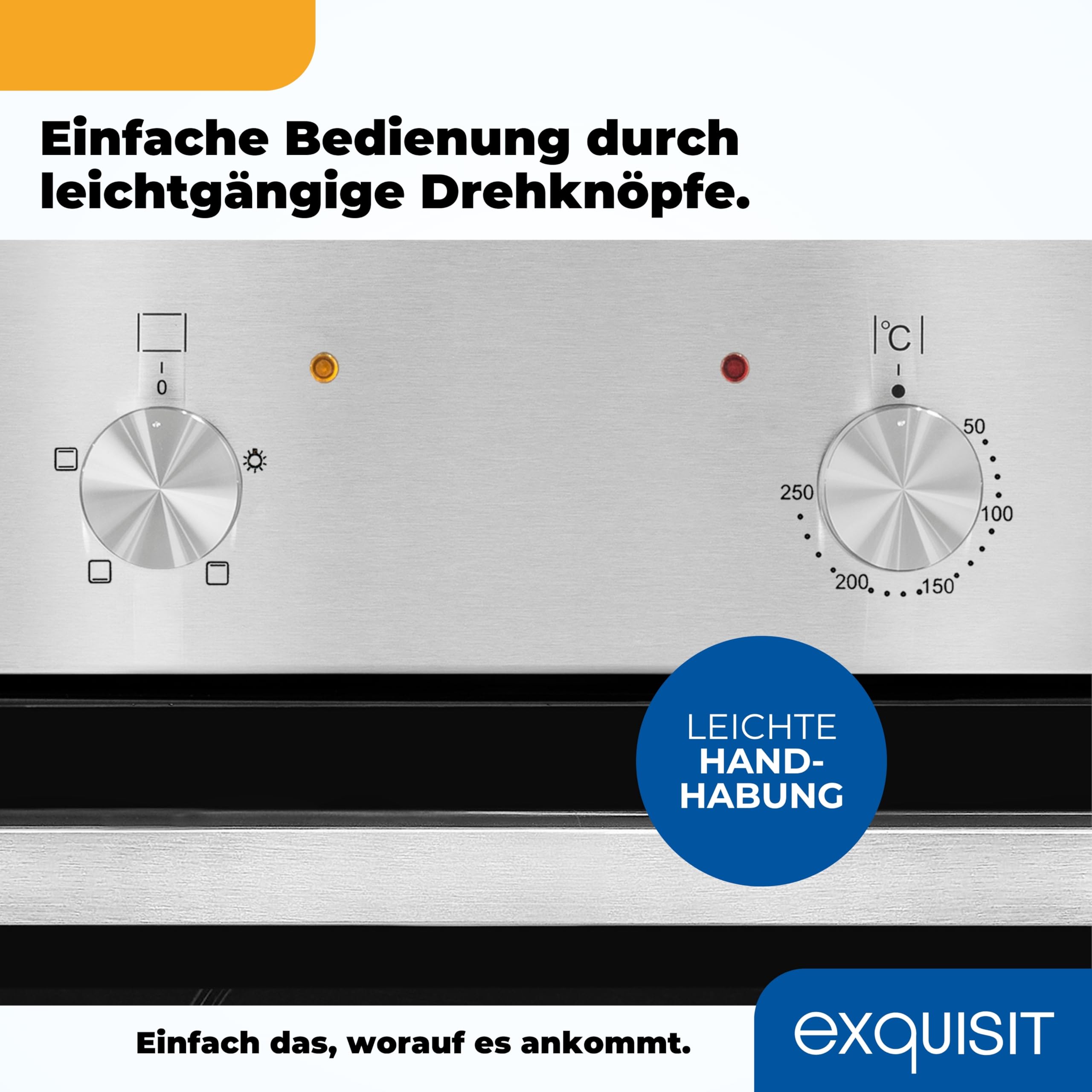 Exquisit Einbaubackofen EBE 555-1.1 62 L Garraum Silber