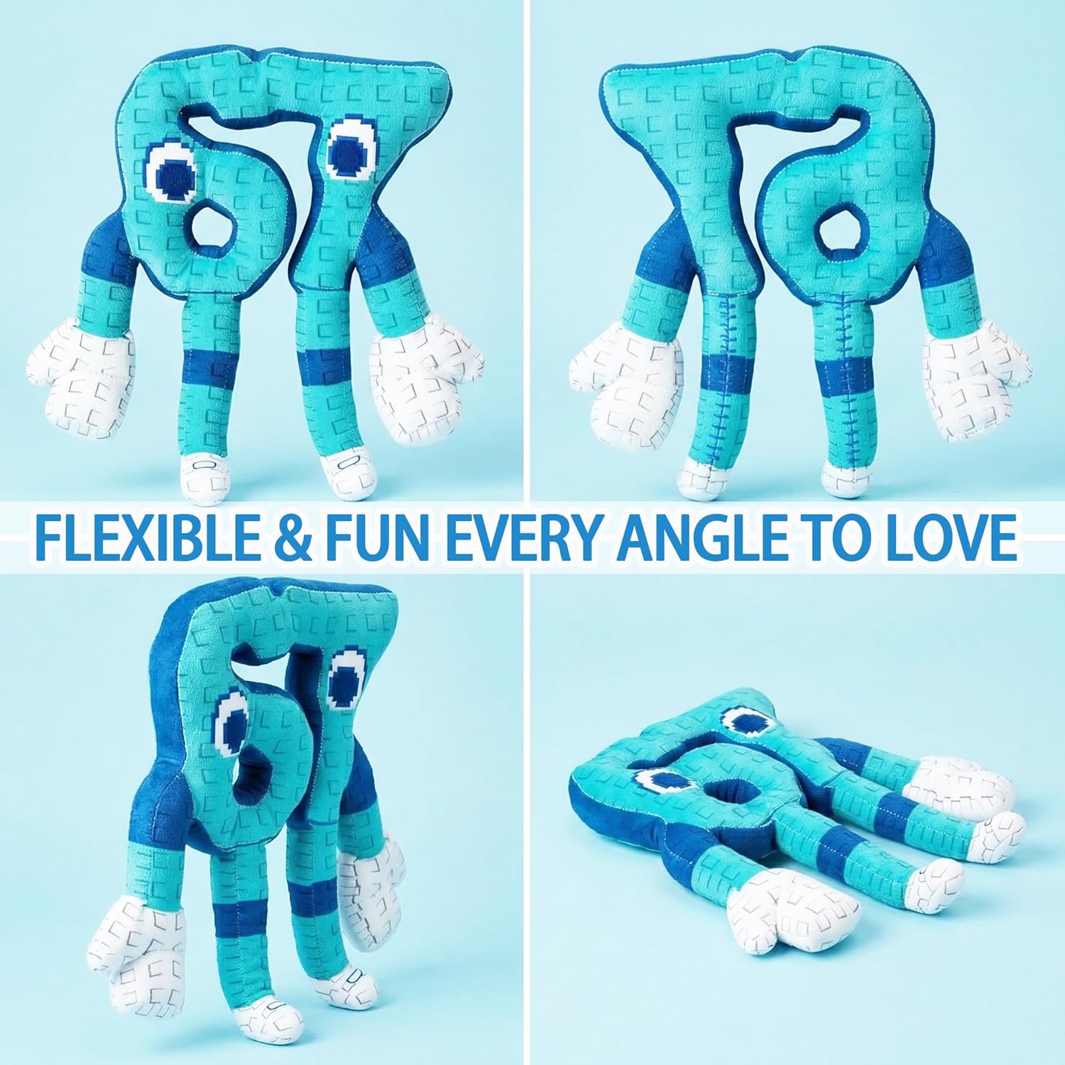 67 Plush Toy,11" Soft Stuffed Number Character,Funny Home Office Game Room Decor Plush Toy,Soft Collectible Gift for Fans,Room Decor (b-LAN) - Image 7