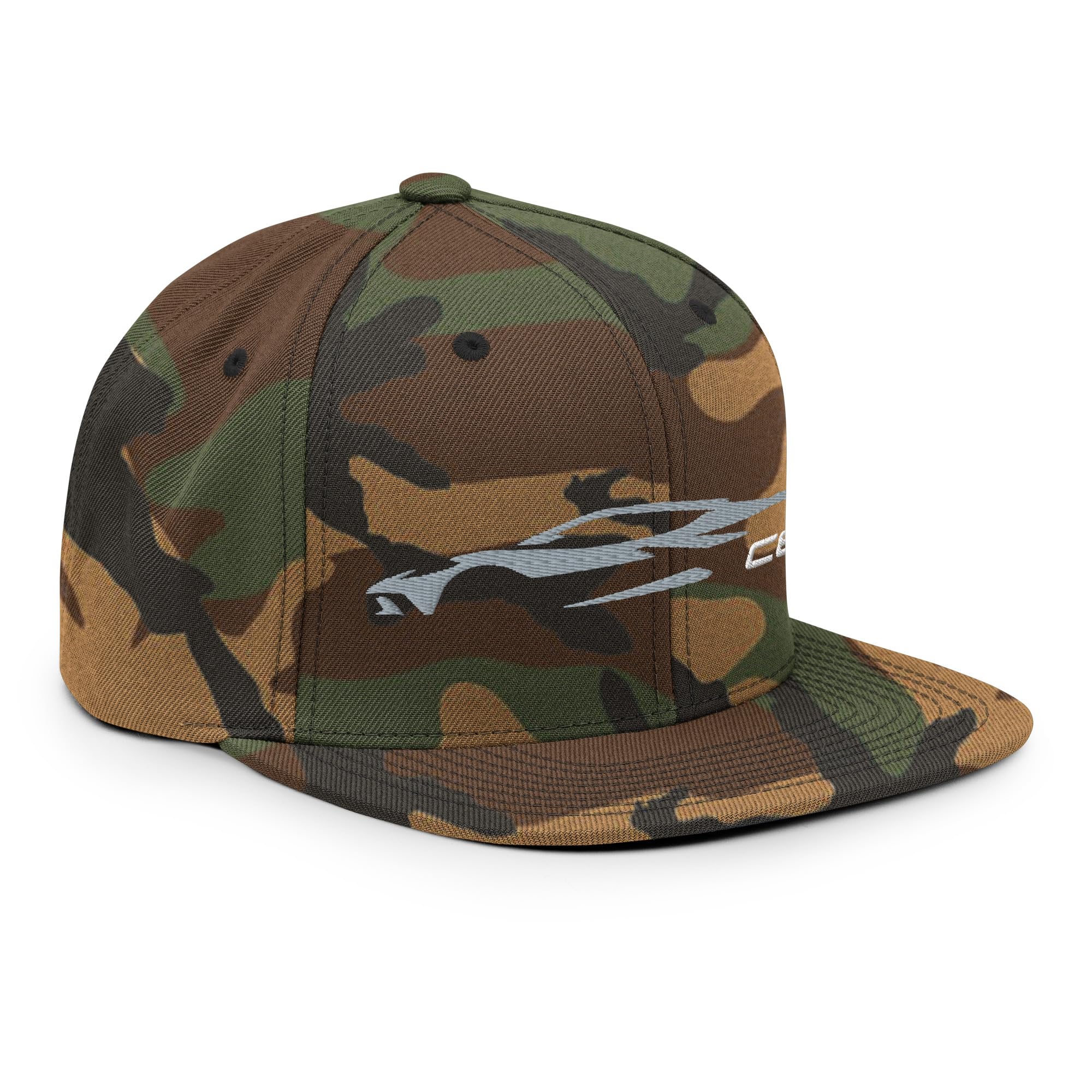 C8 kontur sylwetki, szaro-srebrny, czapka Vette Owner Snapback