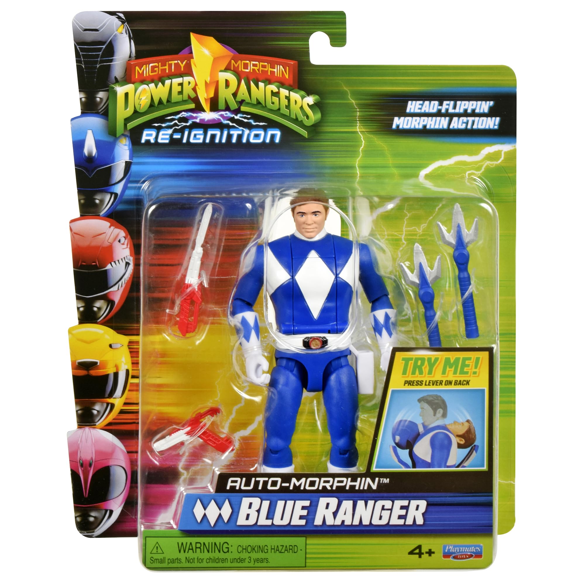 Power Rangers Mighty Morphin Auto-Morphin Blue Ranger Action Figure