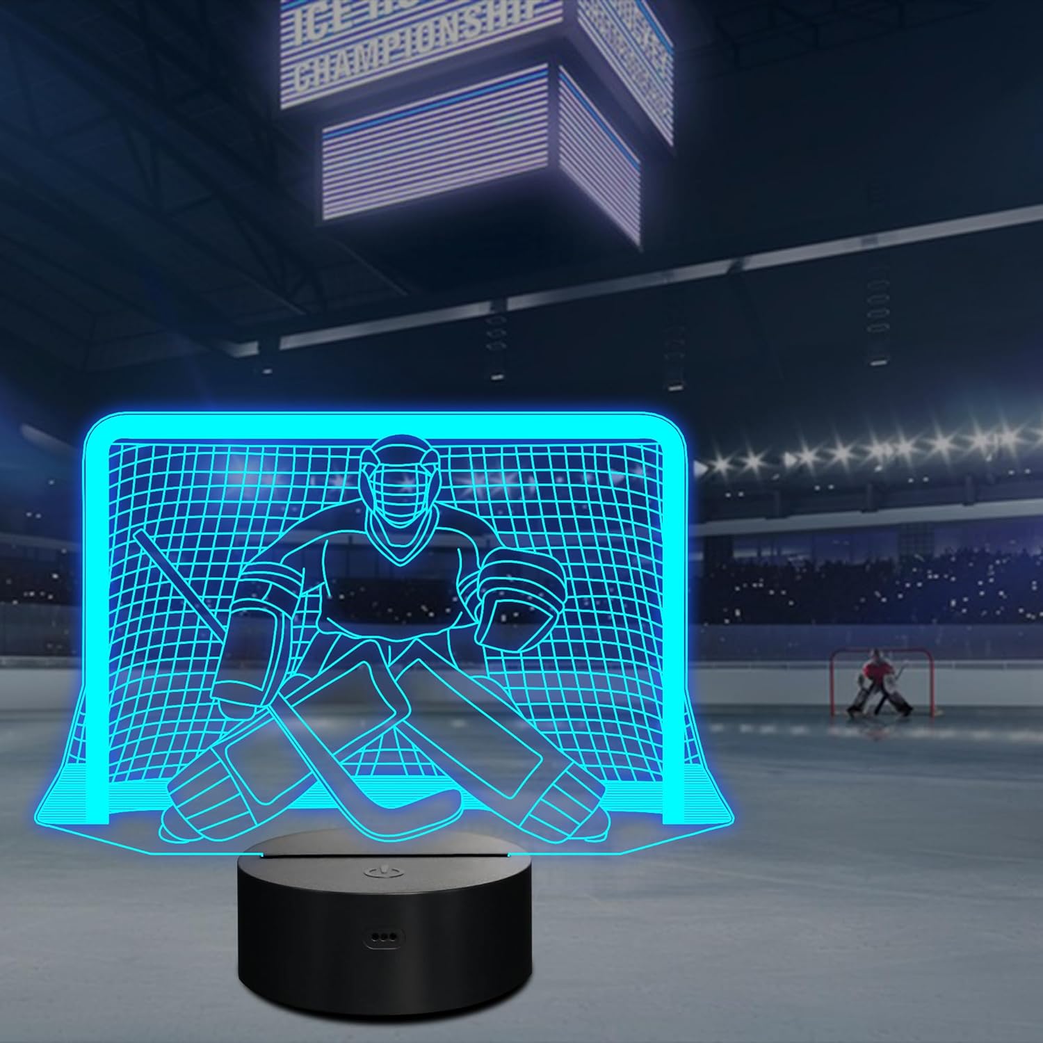 Ice Hockey Night Light, 3D LED Optical Illusion Lamp with Remote Control and Timer, Perfect Christmas and Birthday Gift Idea for Boys, Kids, and Teen - Image 6