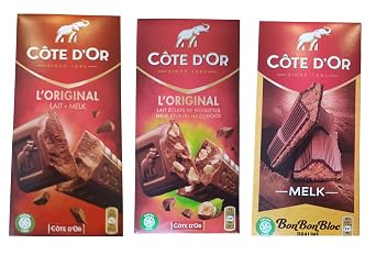 Cote dOr Belgian Milk Chocolate 3 Bars, 21.05 Ounce Variety Pack, Customized