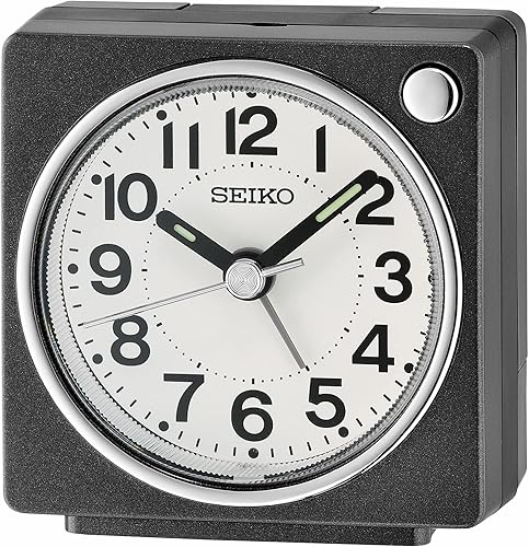 Seiko Fuji - Reloj despertador para dormitorio, color negro metálico
