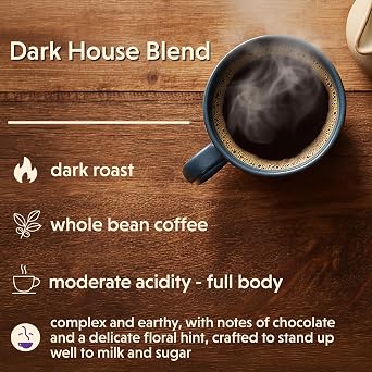 Coffee Bean Direct Dark House Blend, Whole Bean, 5lb Bag