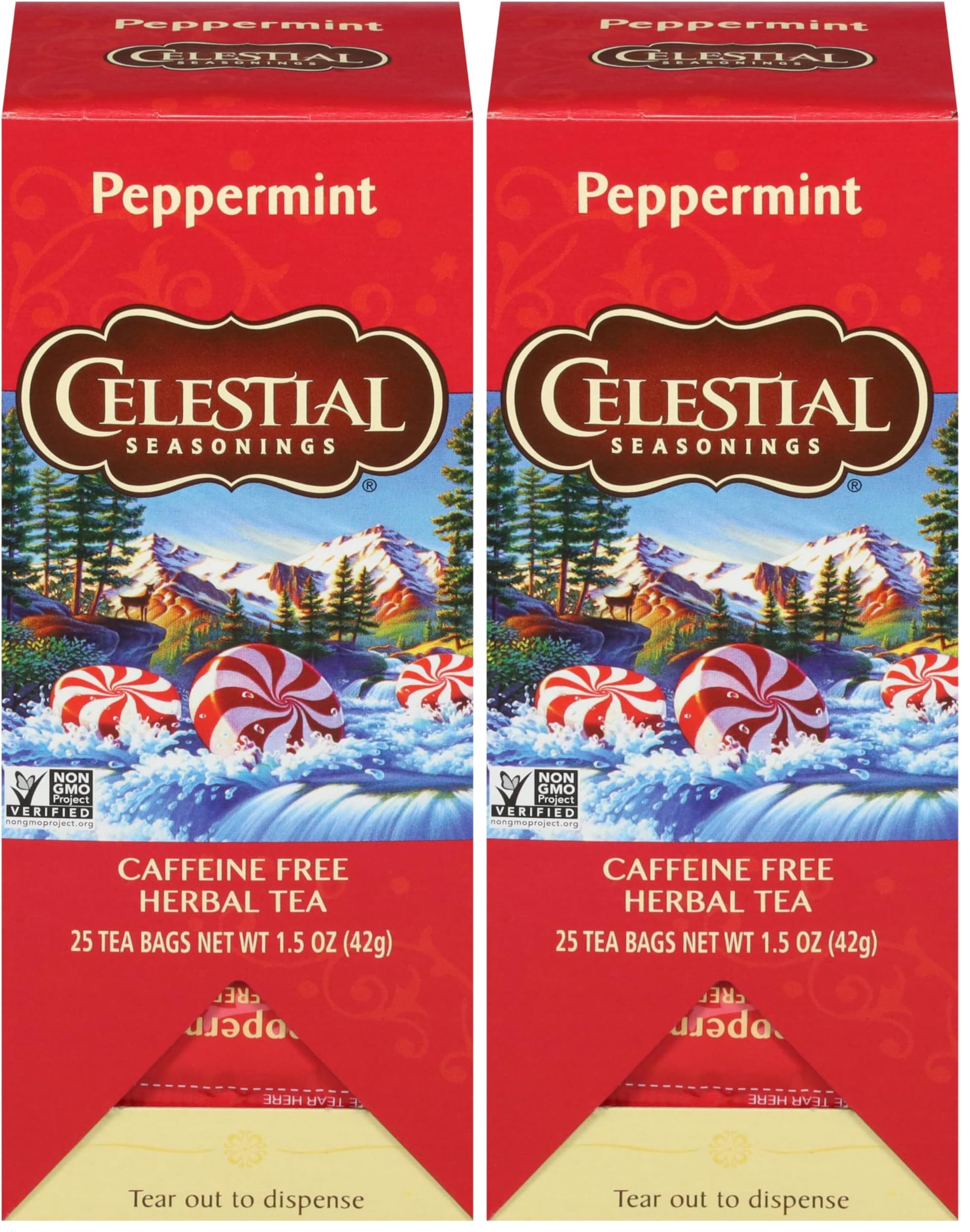 Peppermint Herbal Tea 25 Tea Bags (Pack of 2) by Celestial Seasonings – 25 Count (Pack of 2), Peppermint, Pack of 2, Model 31012