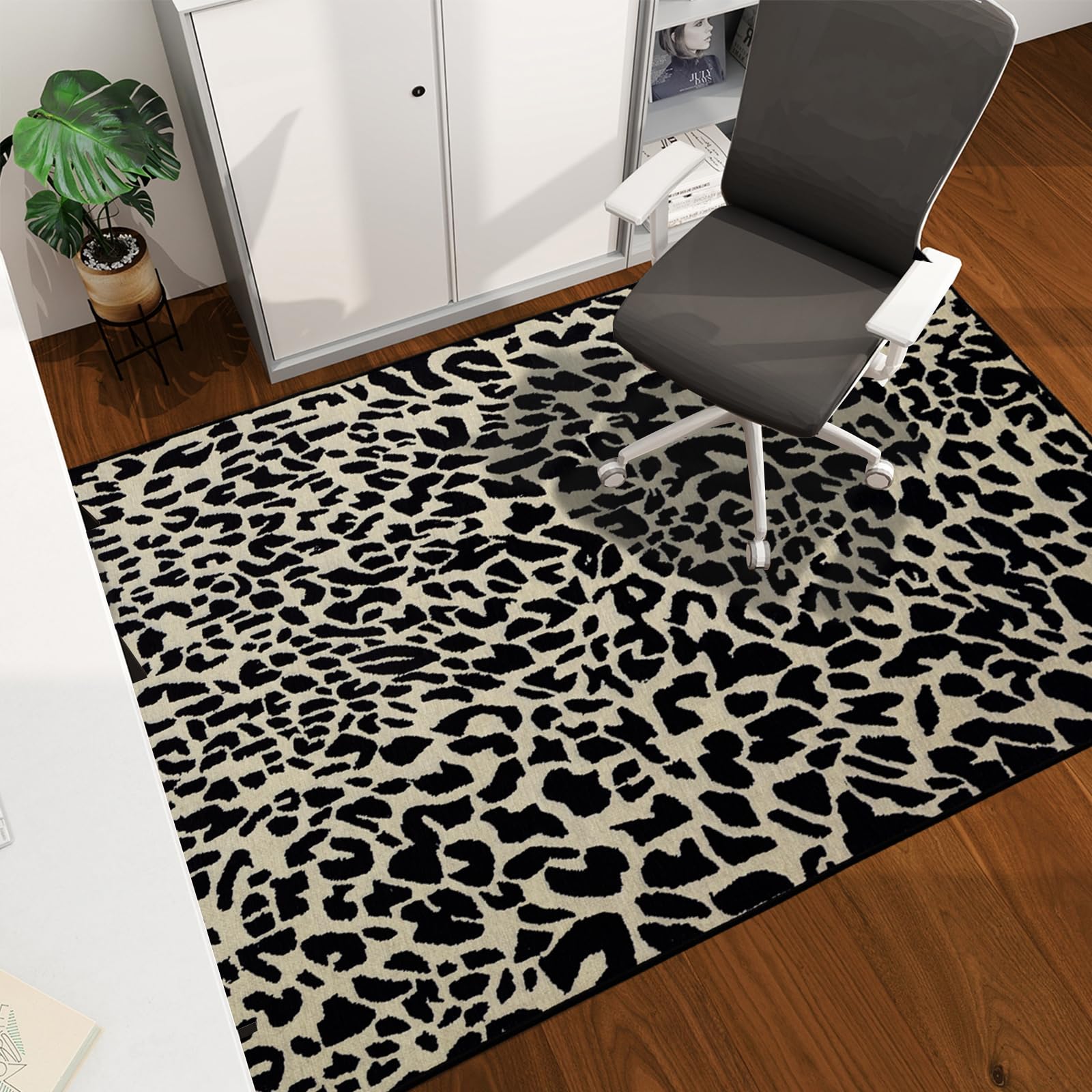 Office Chair Mat for Hardwood Floor, 60"x45" Easy Glide Computer Desk Mat Protector for Rolling Chair Under Desk Rug Nonslip Backing, Machine Wash, (Modern)