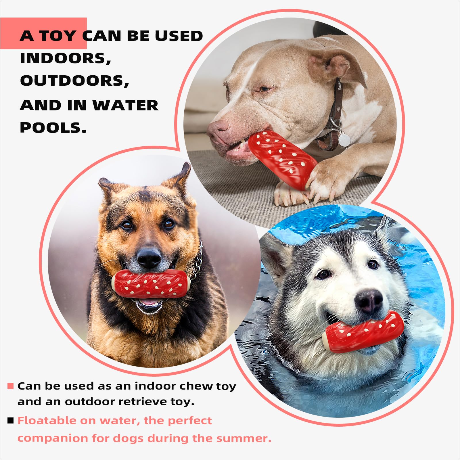 Juguetes masticables para perros para masticadores agresivos, todas las razas, de goma indestructible, chirriante, juguete interactivo, cepillo de dientes para perros pequeños, medianos y grandes,