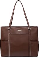 Vista 9 de Bolso de mano de cuero para computadora clásico de 15.6 pulgadas, Notebook, MacBook, bolso de viaje con diseño elegante de correa, Negro