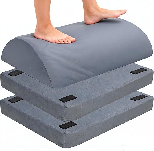 Miniatura 8 de Reposapiés de oficina debajo del escritorio, taburete ergonómico de altura ajustable para comodidad y circulación, reposapiés de espuma