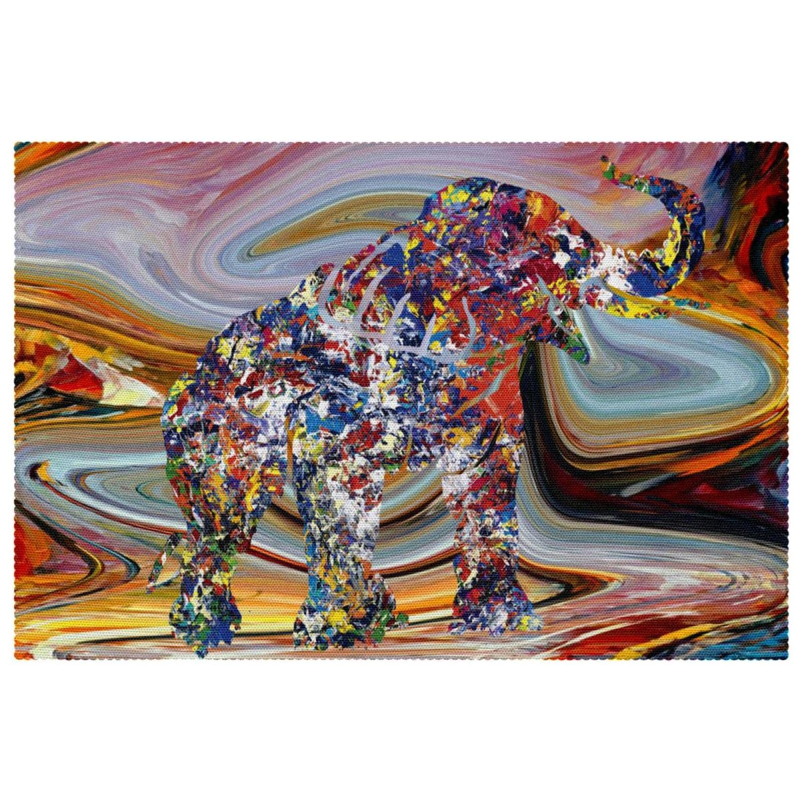 Sets de table éléphant pour repas de famille chaleureux, protection de table résistante au chaud