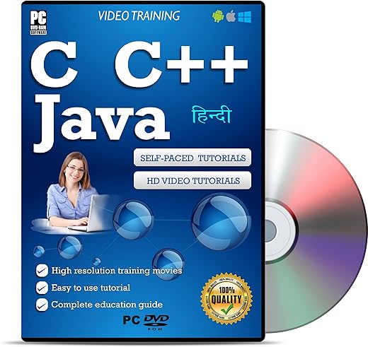 vtorial Learn C, C++, JAVA (in Hindi) – DVDs) | High Quality Training Videos with examples | Long Tutorials Complete Course | No Subscription…