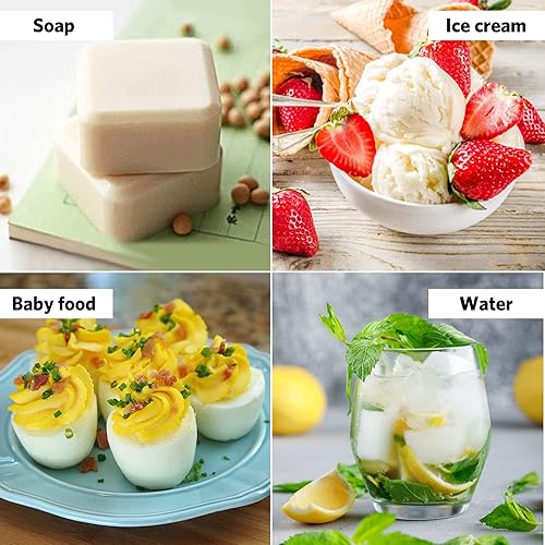 Miniatura 5 de Paquete de 3 bolas de hielo de silicona y bandejas cuadradas de cubitos de hielo de diamante, fácil liberación para enfriar, whisky, vino, cóctel