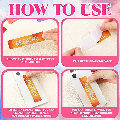 Vista 27 de Crtiin 100 tiras sensoriales para ansiedad, calma, atención plena, calcomanías sensoriales para ansiedad, estrés, respiración, diferentes texturas