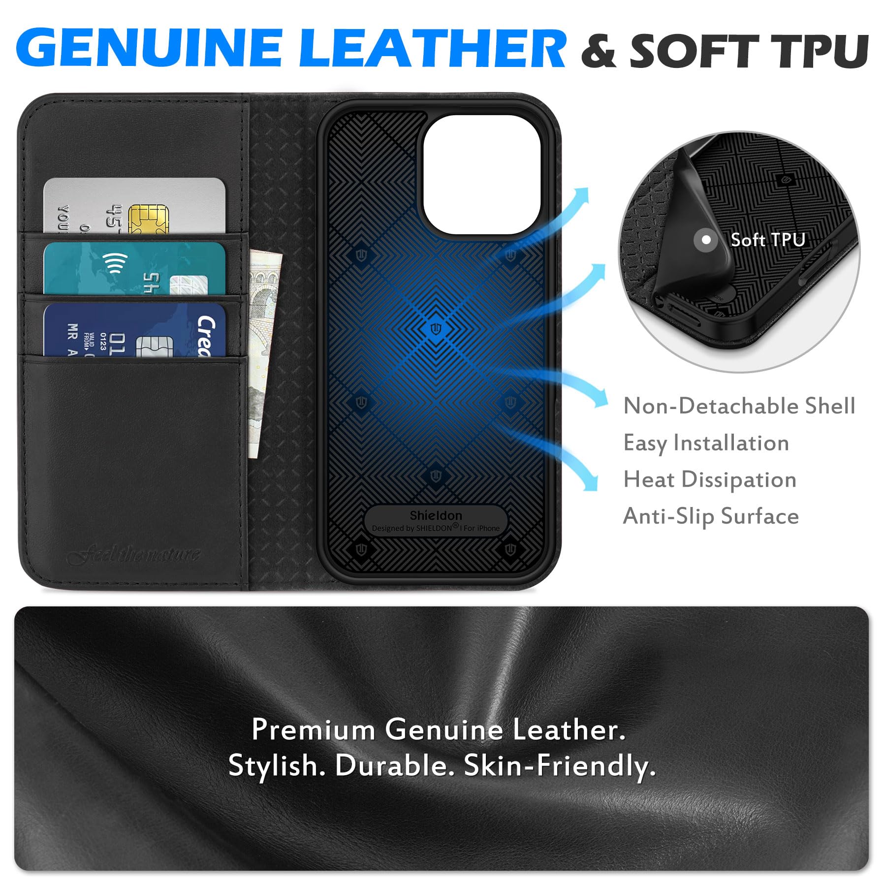 Amazon.com: SHIELDON Wallet Case for iPhone 16 Pro Max 6.9