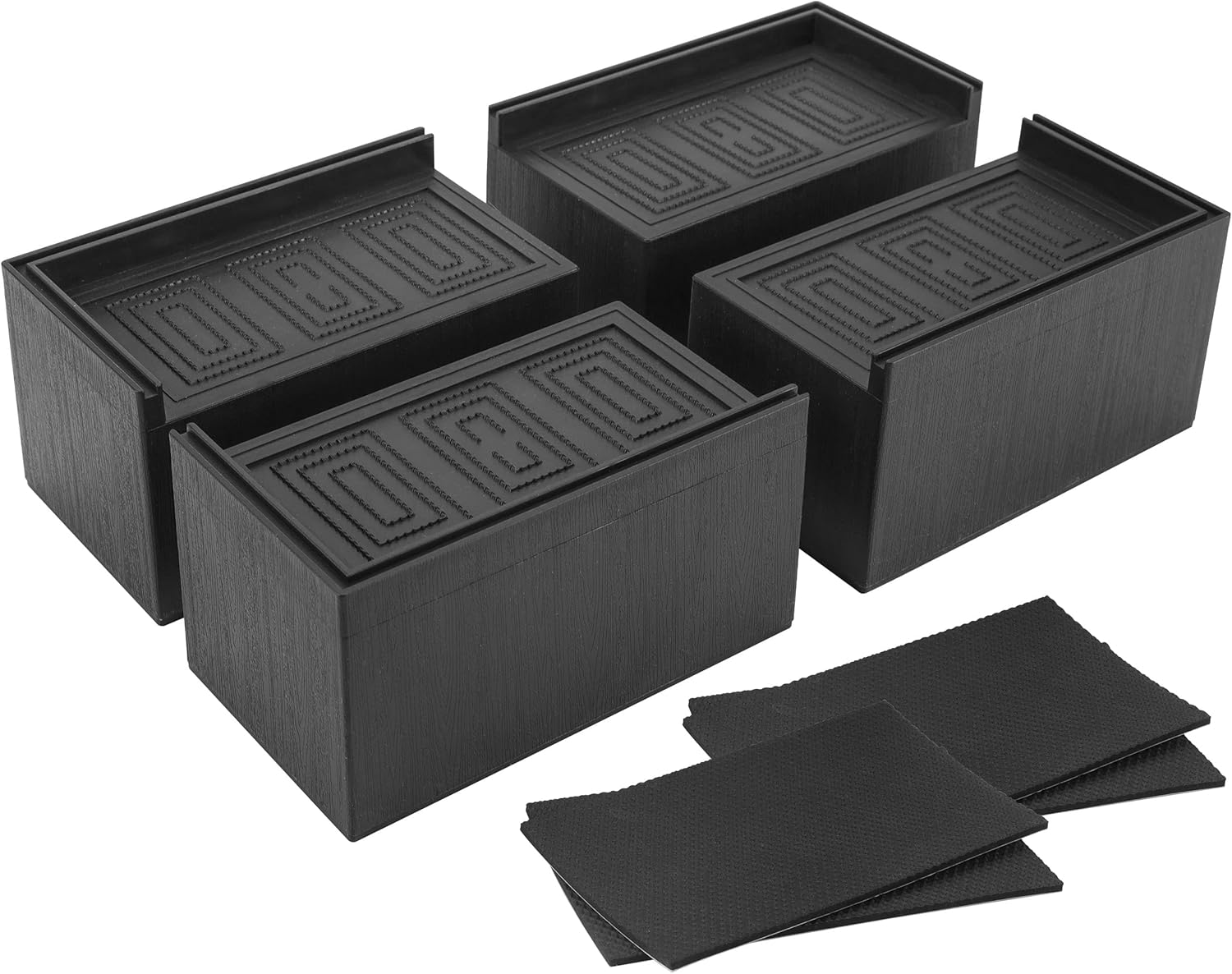 BTSD-home Oversized Bed Risers 3 Inch Furniture Risers for Table Sofa Desk Couch Dorm Rectangle Heavy Duty Bed Lifts with Anti Slip Foam and Rubber Pad 4 Pack