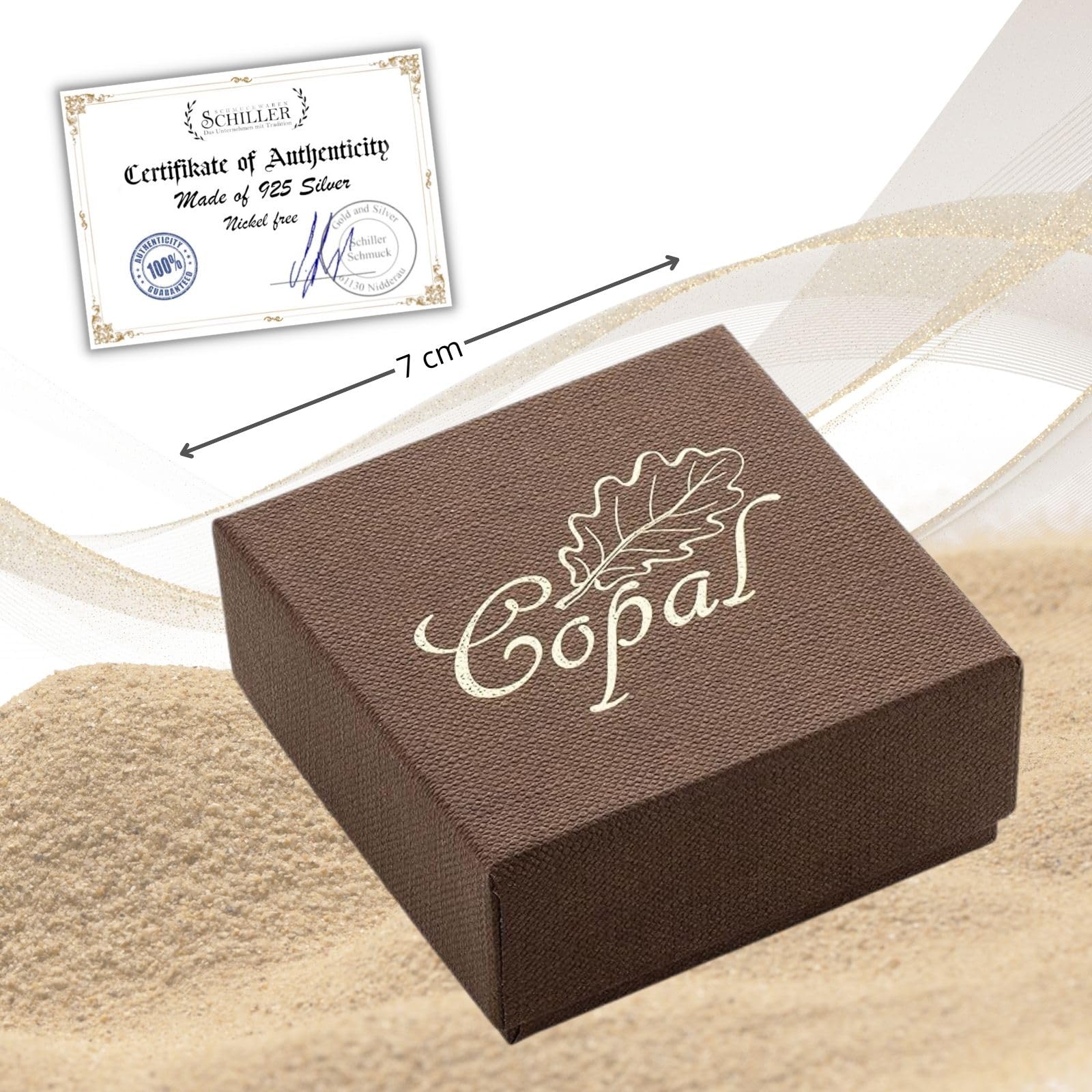 Copal Broche Para Mujer De Plata Con Ámbar En Diseño Natural De Árbol