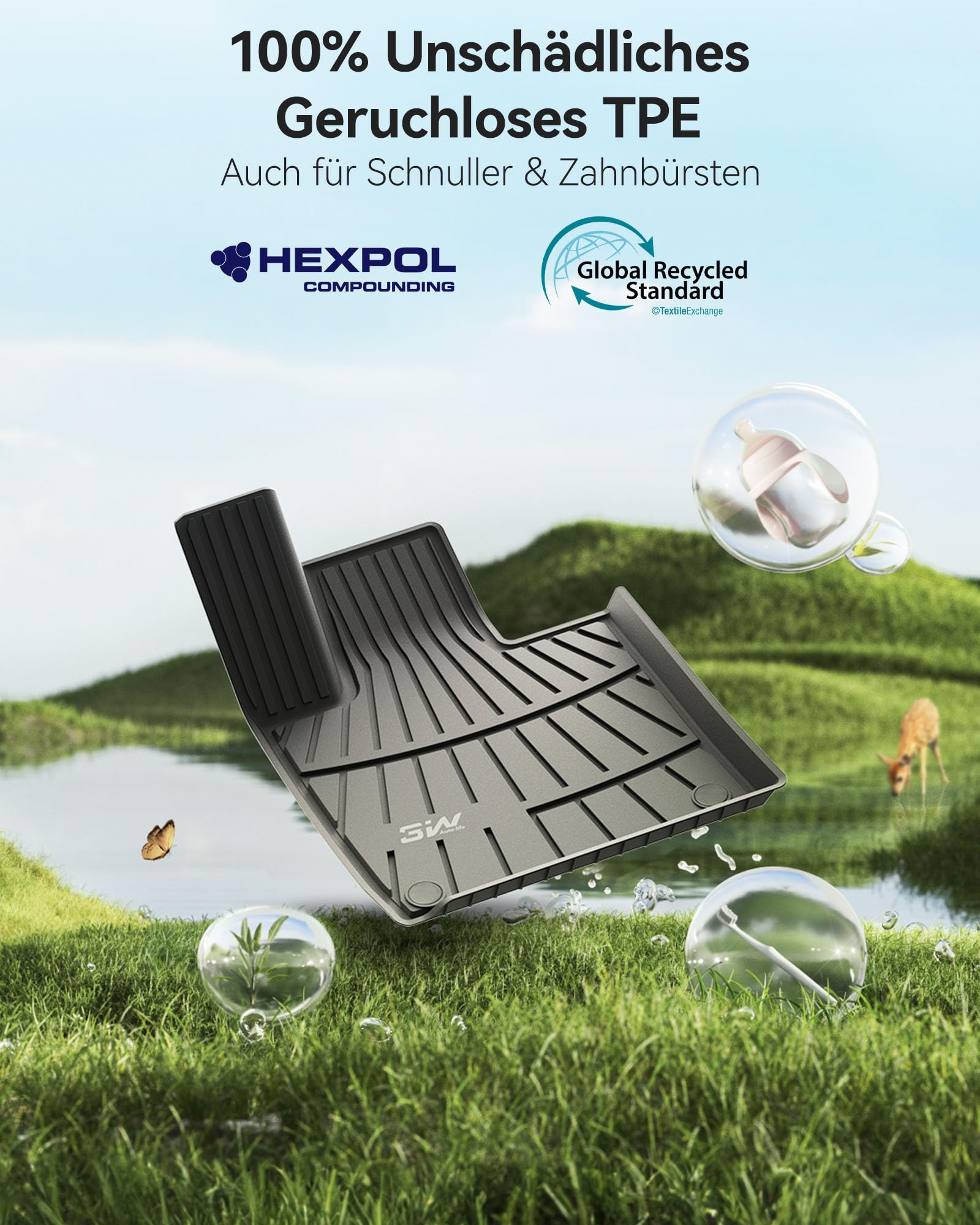 3W Fußmatten & Kofferraumwanne & für Xpeng G6 2023-2026 | TPE Thorex™ Allwetter | 3D Maßgeschneiderte Passform | Hundefreundlich Auto Zubehör | Wasserdicht & Kratzfest | Antirutsch
