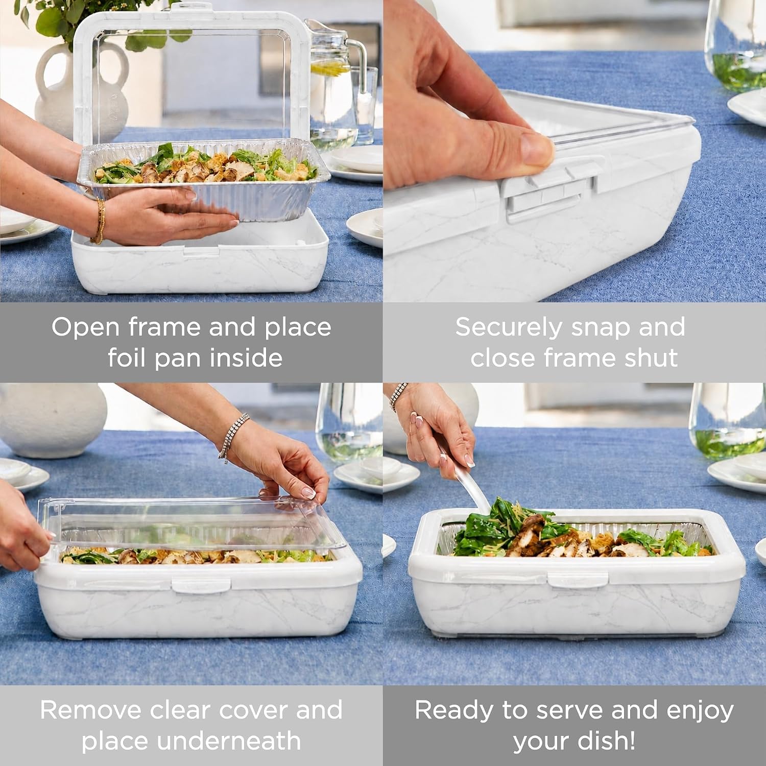 Fancy Panz Marble - Classic - Reusable Foil Pan Holder - Made in USA
