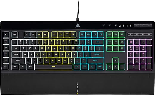 Corsair K55 RGB PRO USB Gaming Keyboard,Dynamic RGB Backlit Keys,Dust & Spill-Resistant,Six Customizable Macro Keys,Elgato Stream Deck Software…
