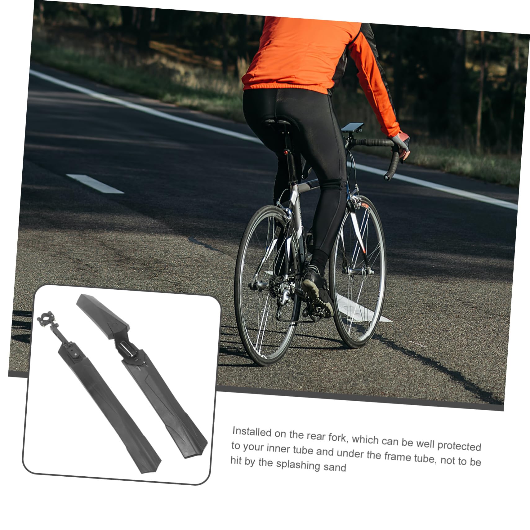 HEMOTON Aile Garde Boue Vélo Crasse Garde-Boue Protecteur Vélo De Montagne Arrière Couverture Accessoires De Montagne Eau De Boue Devant Garde Boue VTT Résine Noir