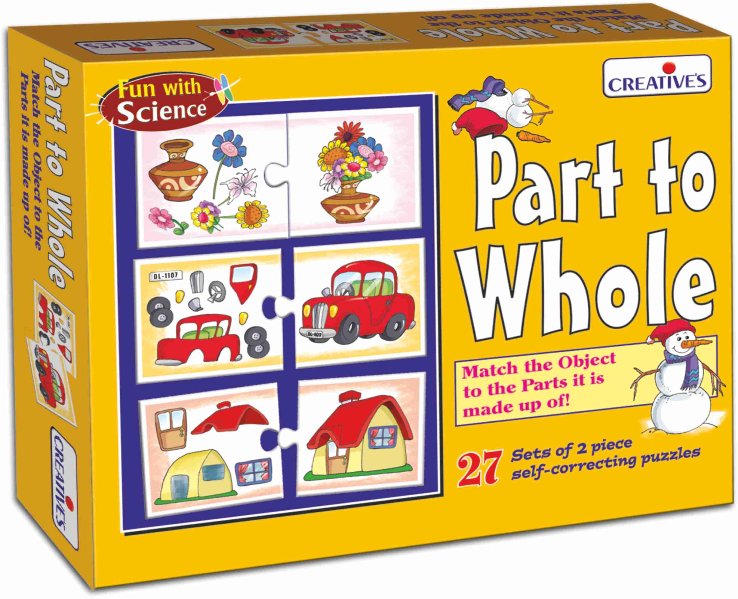 Creative’s Part to Whole Educational Puzzle for Kids | Preschool Learning Toy | Early Science & Matching Game | Self-Correcting Puzzles | Develops Observation Skills | Ages 3 & Up