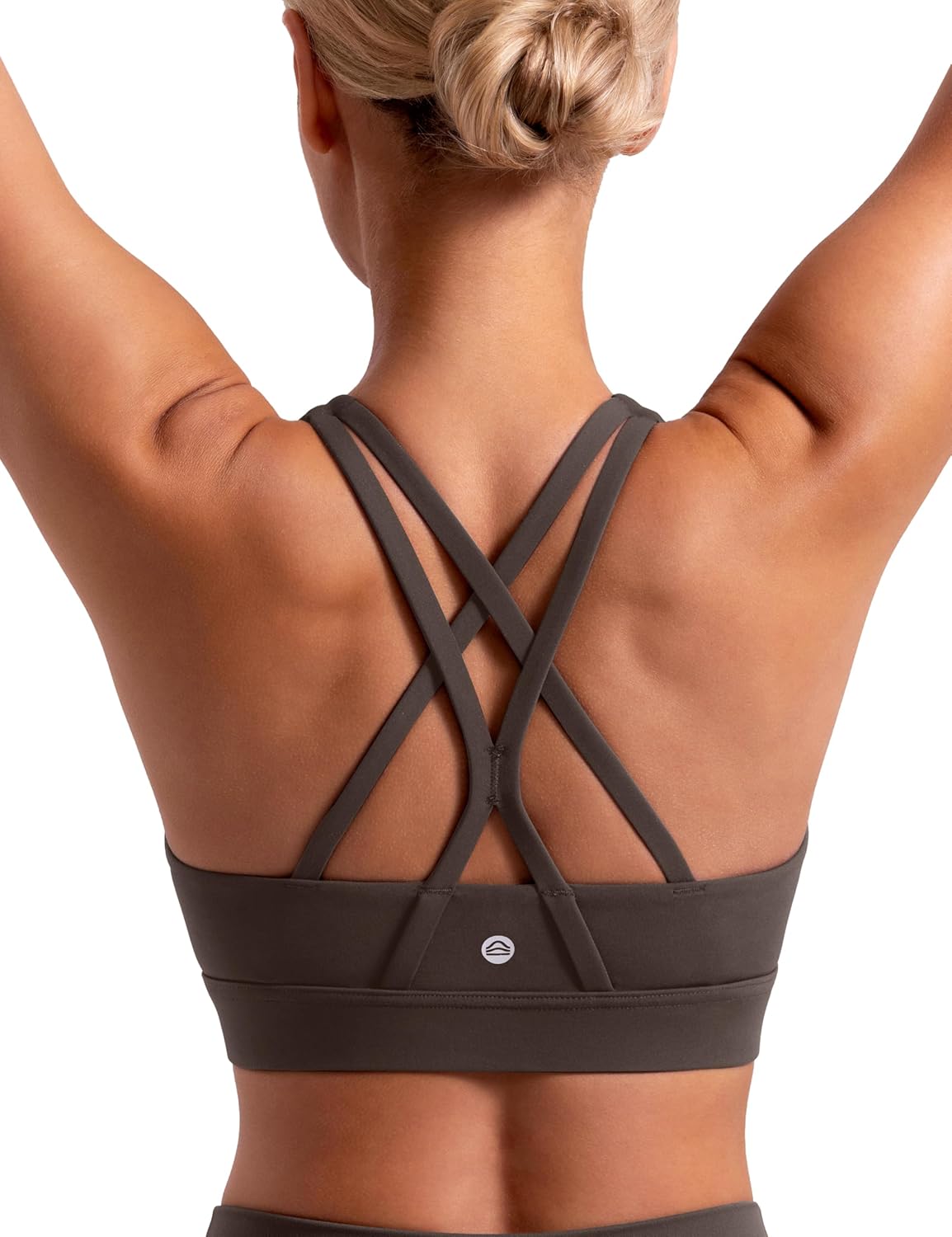 ENERBLOOM Sports Bras for Women Padded Criss Cross Back Yoga Tank Tops Medium Support Strappy Workout Removable Cups