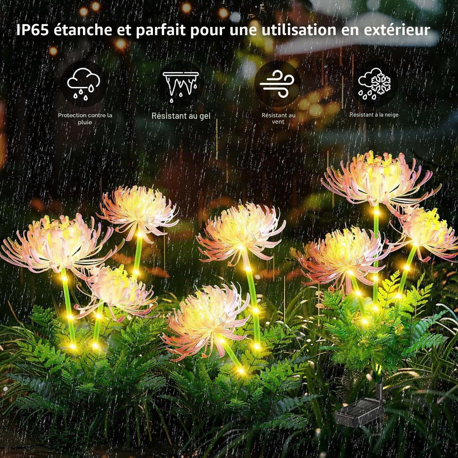 yowin Lampe Solaire Extérieur 4 Pièces Lampes Solaires à Fleurs | Decoration Jardin Exterieur Étanche IP65 Lumière Solaire Exterieur Pour Jardin/Chemins/Terrasse/Patio/Pelouse