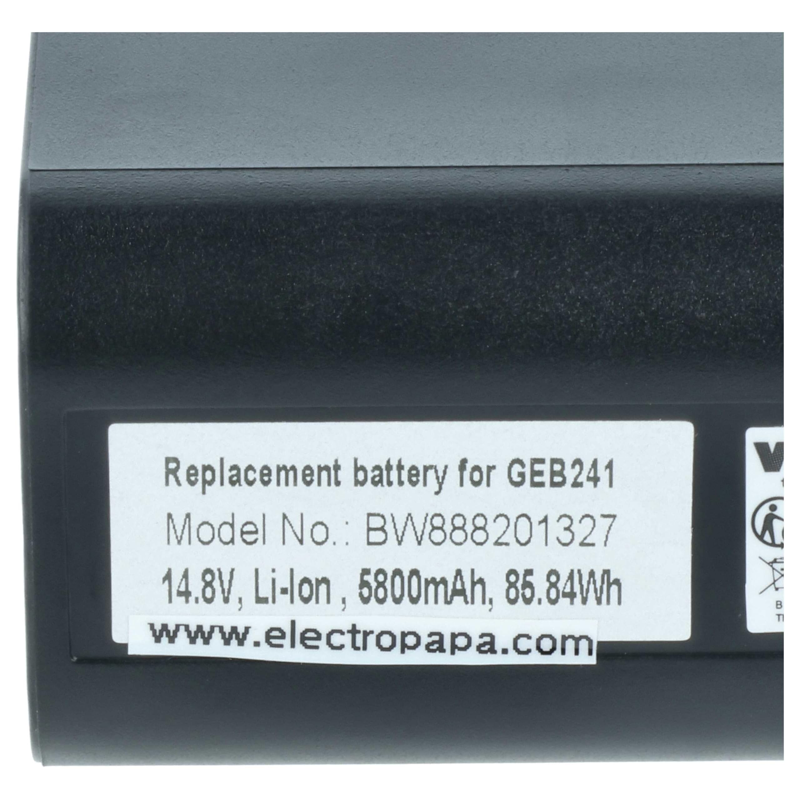 vhbw batteria sostituisce Leica GEB241, 793975, GEB242, 10686 per dispositivo di misurazione (5800mAh, 14,8V, Li-Ion)