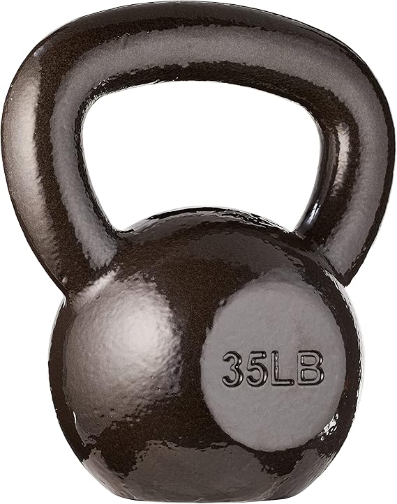 Amazon Basics Cast Iron Kettlebell with Enamel Finish, 35Pound, Black