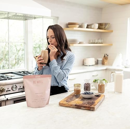 Vista 26 de Be Well by Kelly - Proteína en polvo a base de plantas de vainilla, vegana 0.71 oz de proteína 8G de fibra 0 carbohidratos netos