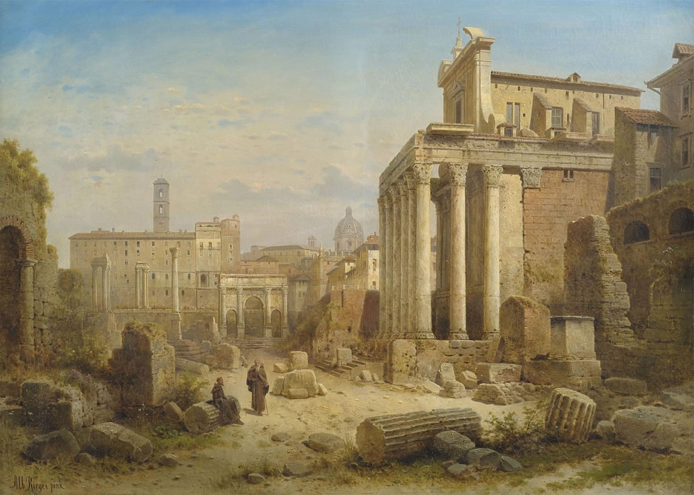 ARTXLXXBN Famous Painting Canvas Artwork Graffiti Print View of the Roman Forum with the Arch of Septimius Severus by Famous Painter Portrait Canvas Image for Home Decor 60x90cm