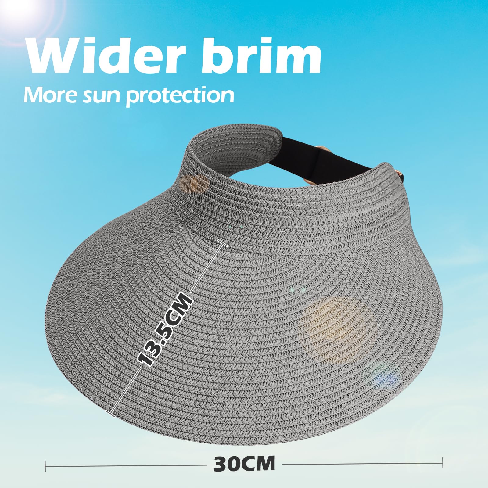 MK MATT KEELY Chapeau Paille Femme Casquette Visière Larges Bords Pliable Chapeau de Soleil Réglable
