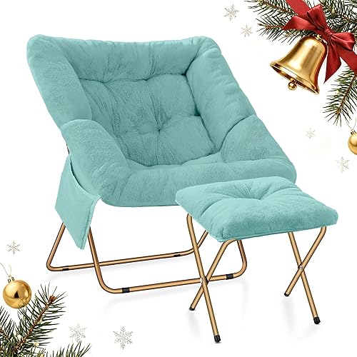 Comfy Saucer Chair for Adults, Foldable Living Room Chairs, Soft