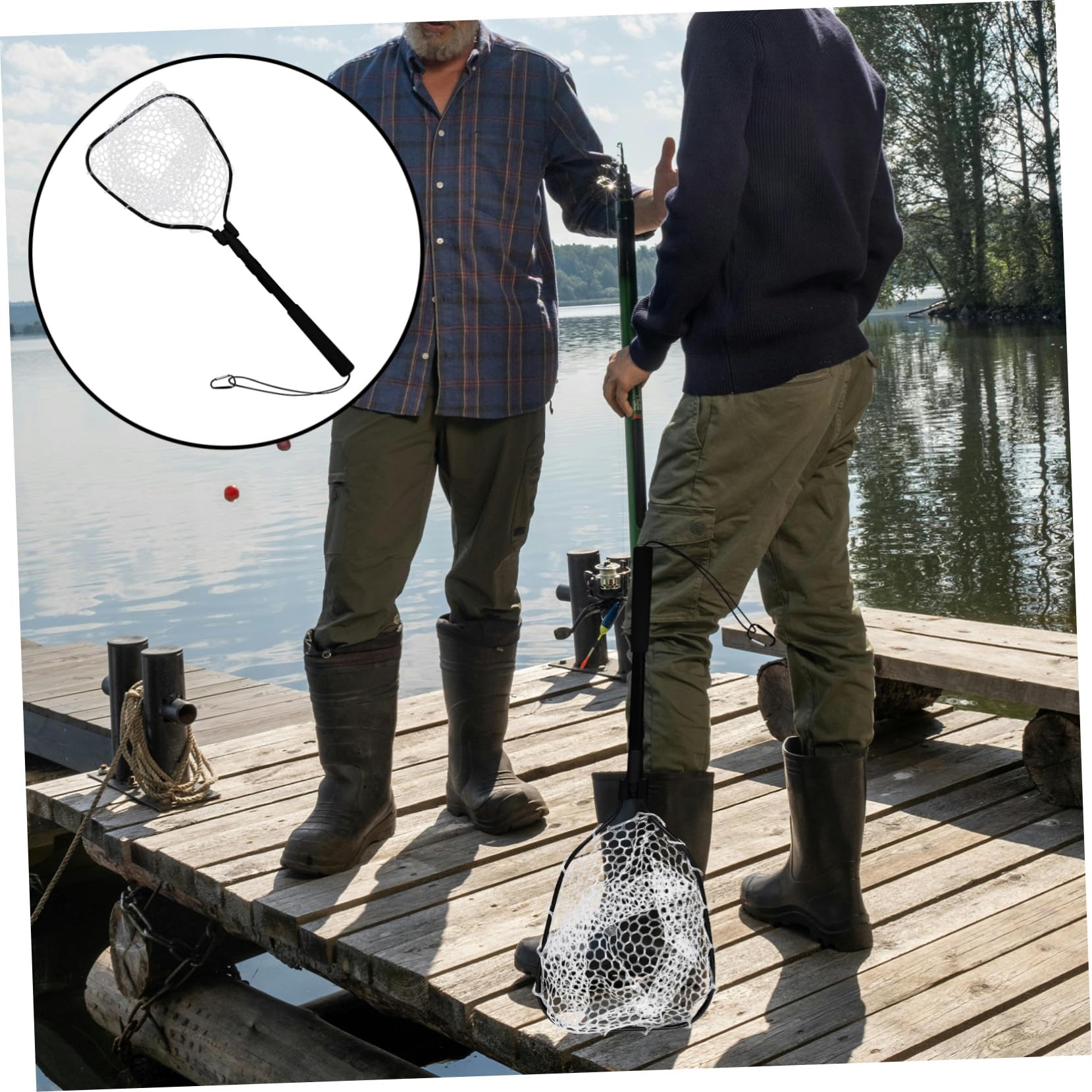 Abaodam Red de Pesca Plegable Asa Compacta Red de Pesca para Acuario de Silicona Resistente Ligera y Versátil y Salada Adecuado para Excursiones al Aire Libre