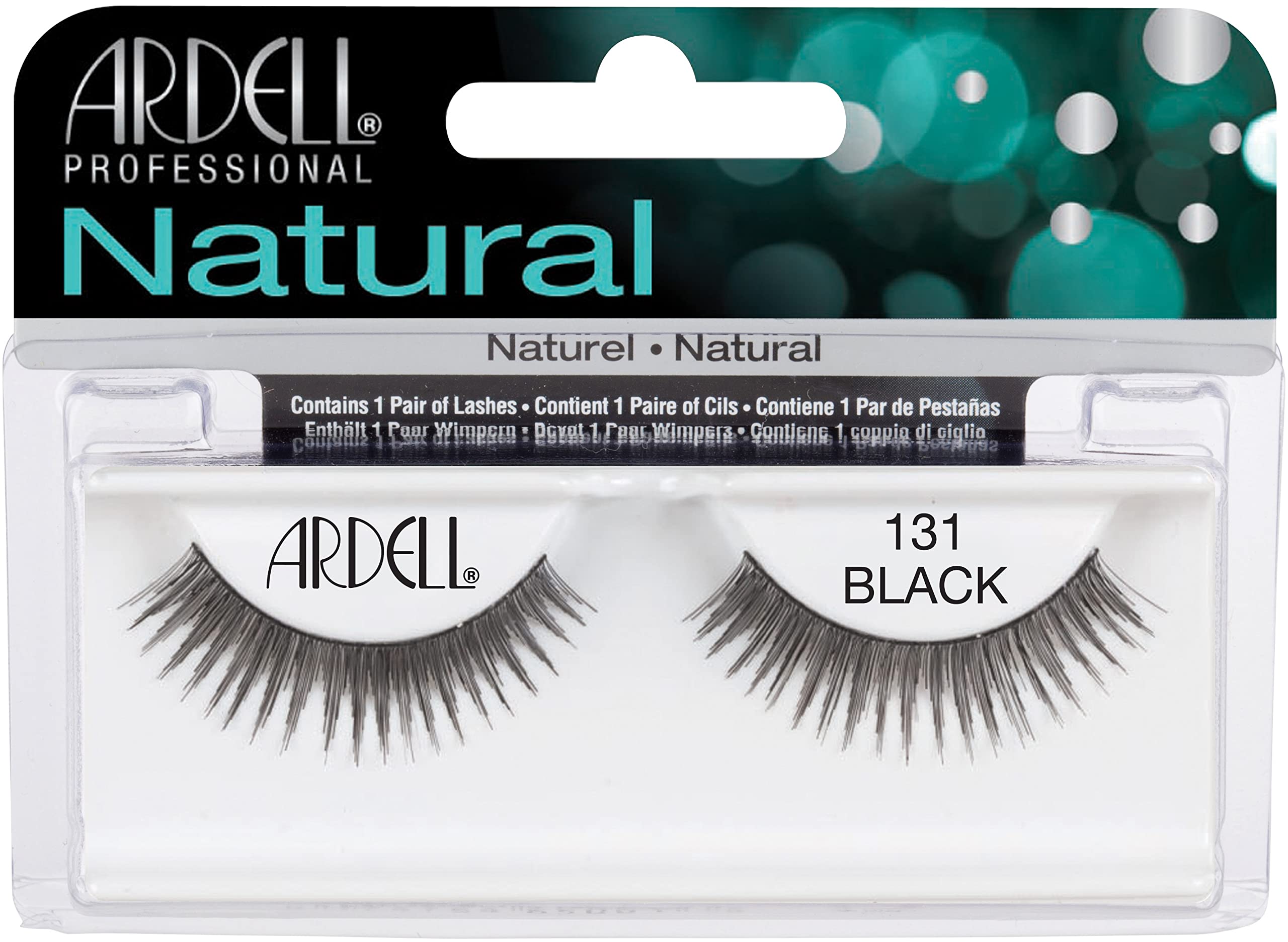 Ardell Natural False Eyelashes 131 Black - Soft & Wispy Volume Strip Lashes, 4 Pack