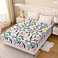 Vista 6 de Sábana bajera ajustable con bolsillo profundo, sábanas de tela impresa con patrón 3D (mariposa negra, individual)