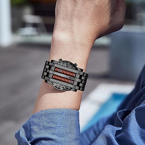 Miniatura 2 de Binary Matrix Blue led - Reloj Digital para hombre, moda clásica y creativa, color negro chapado