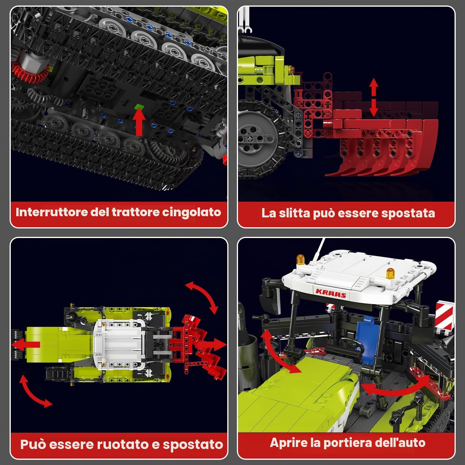 Mould King Technic Trattore cingolato set di costruzione, 1357 pezzi telecomandato con motore e controllo tramite app, 17093 modello veicolo RC giocattolo da costruzione per età superiore ai 14 anni