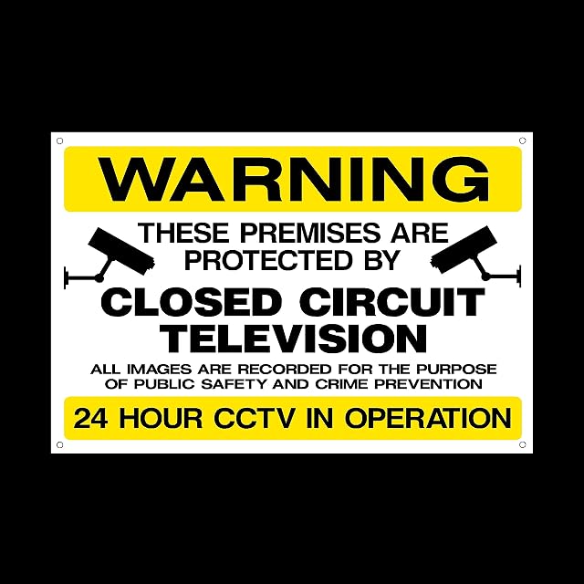 CCTV Closed Circuit Television 3mm Metal Sign with 4 Pre-Drilled Holes - Security, Camera, Closed Circuit TV, Warning Safety (MISC48)