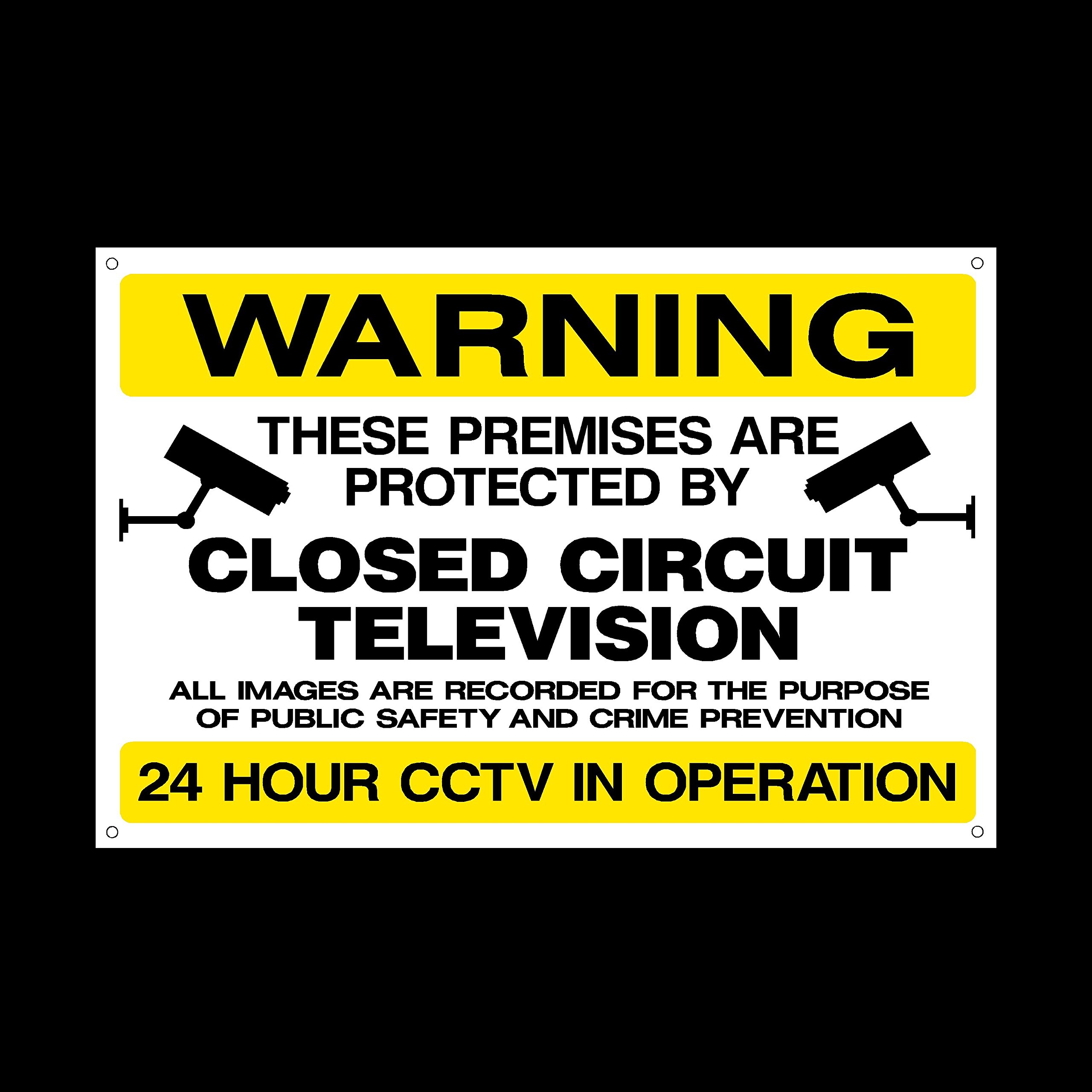 Ussp&S Cctv Closed Circuit Television Premises Protected Plastic Sign With 4 Pre-Drilled Holes - Security, Camera, Closed Circuit Tv, Warning Safety (Misc48)