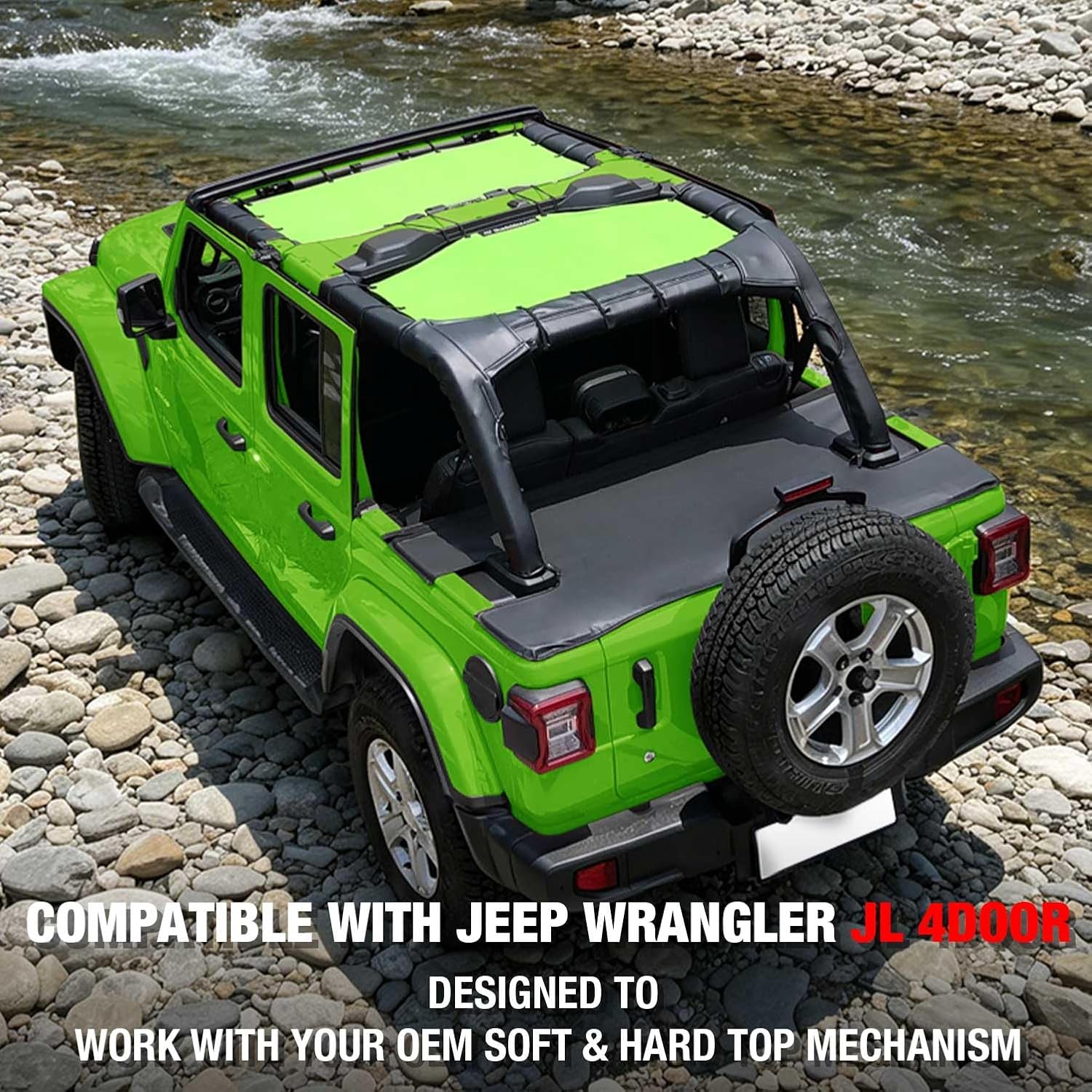 Tonneau Cover Compatible with Jeep Wrangler JL Cargo Trunk Cover Tailgate Back Toncover for JLU Unlimited 4 Door 2018-Current Black