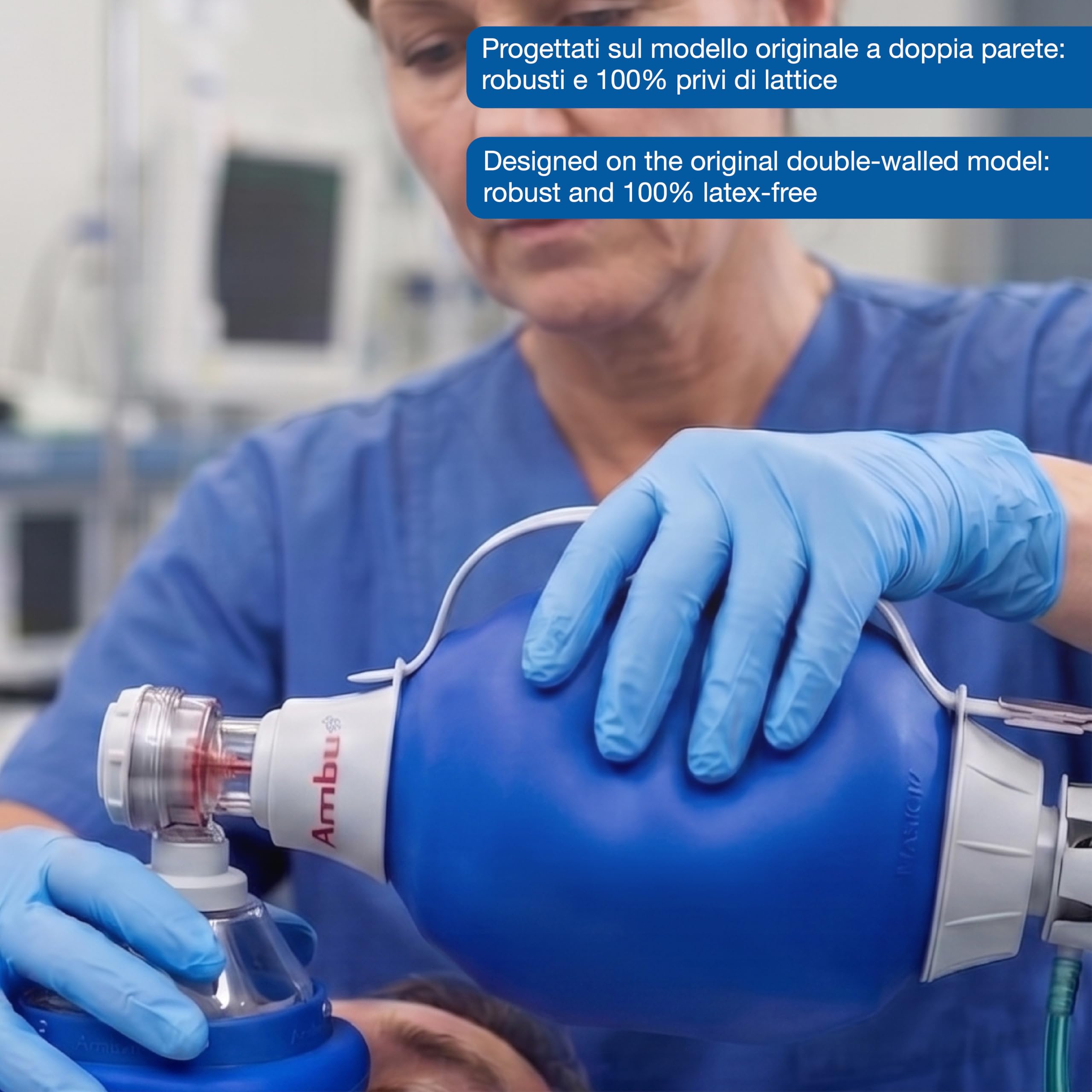 AMBU - Pallone ambu mark IV per adulti e bambini (+ 15 kg) con reservoir 1.500 ml, 34201