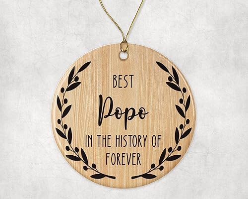 Adorno de Best Popo Adorno de Navidad Best Popo in the History of Forever Adorno familiar Regalo para Popo Adorno Popo impreso en ambos lados