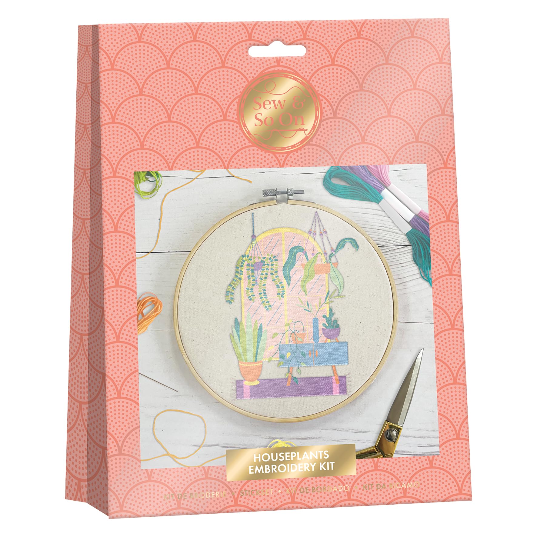 Sew & So On Houseplants Sew And So On Premium Embroidery Kit, Kits For Adults & Cross Stitch Beginners, Gift Idea With Patterns, Crafting Set