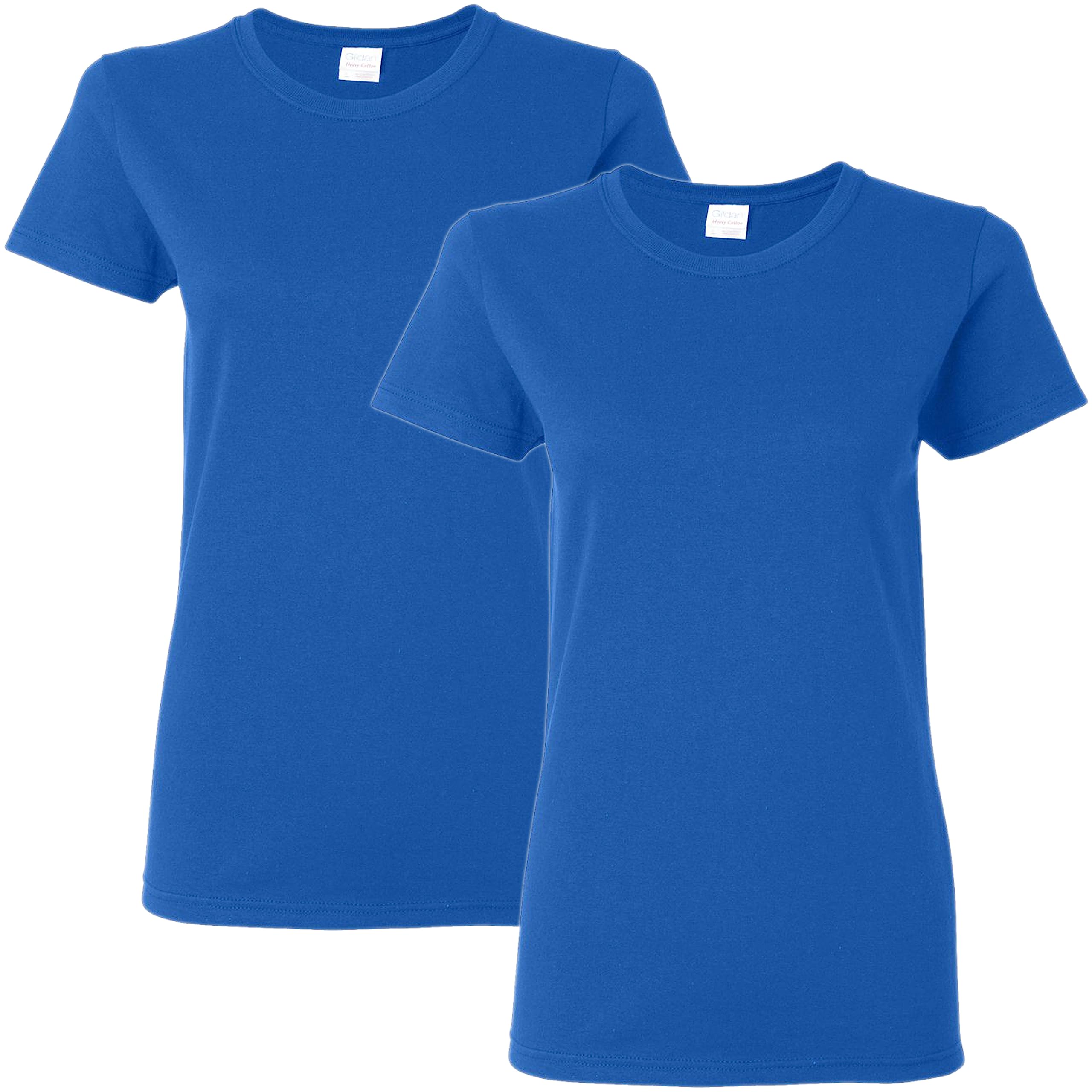 Gildan Women's Heavy Cotton Adult T-Shirt, 2-Pack, Royal, XL